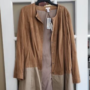 Chico's Tan and Beige Trench Coat